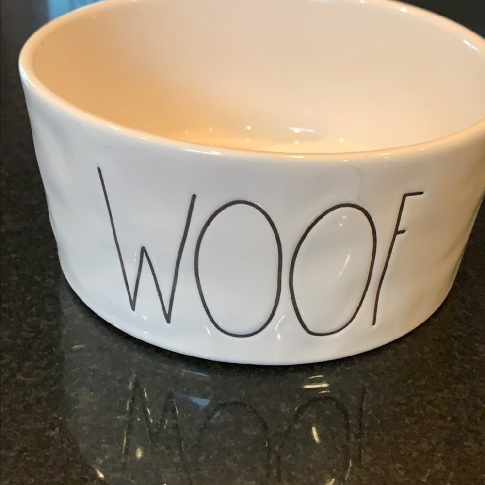Rae Dunn ceramic woof dog bowl